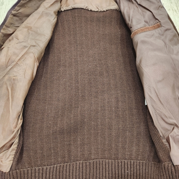 VINTAGE 80s REPAGE SUEDE KNIT CARDIGAN, Brown, Men's Small( listing as) - Picture 3 of 7